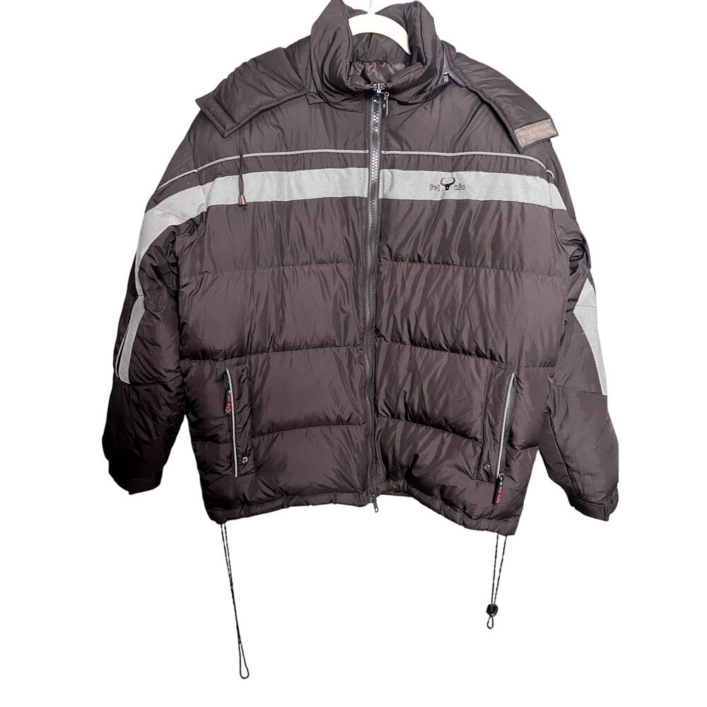 Rare Fei Niu Brown Bomber Jacket Chinese Size L Mens Y2K Streetwear